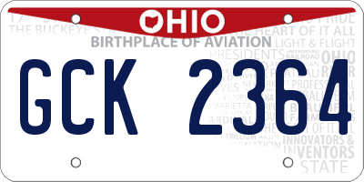 OH license plate GCK2364