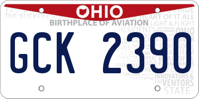 OH license plate GCK2390