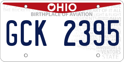 OH license plate GCK2395