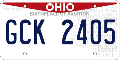 OH license plate GCK2405