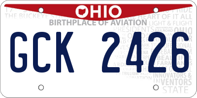 OH license plate GCK2426