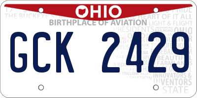 OH license plate GCK2429