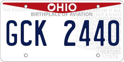 OH license plate GCK2440