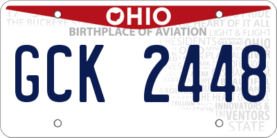 OH license plate GCK2448