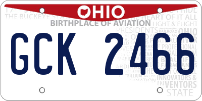 OH license plate GCK2466