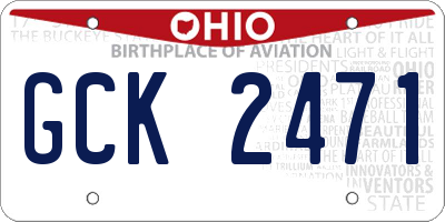 OH license plate GCK2471