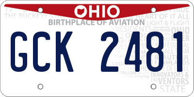 OH license plate GCK2481