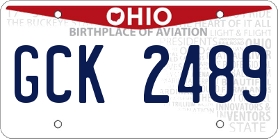 OH license plate GCK2489