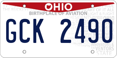 OH license plate GCK2490
