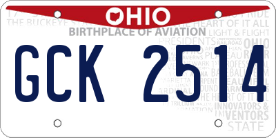 OH license plate GCK2514