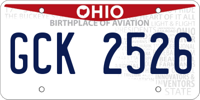 OH license plate GCK2526