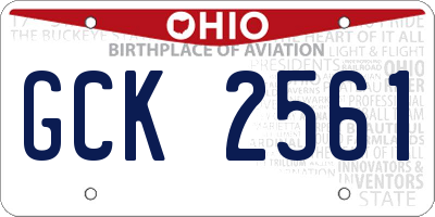 OH license plate GCK2561
