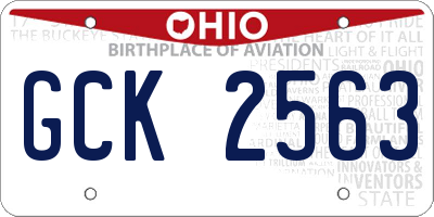 OH license plate GCK2563