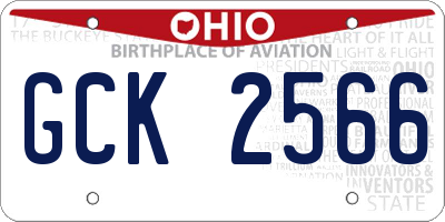 OH license plate GCK2566
