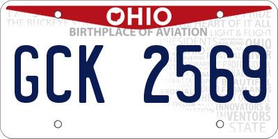 OH license plate GCK2569