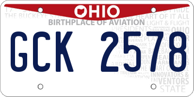 OH license plate GCK2578