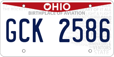 OH license plate GCK2586