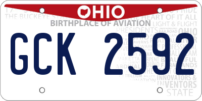 OH license plate GCK2592