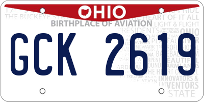 OH license plate GCK2619