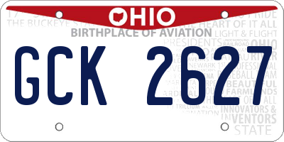 OH license plate GCK2627