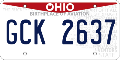 OH license plate GCK2637