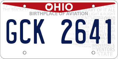 OH license plate GCK2641