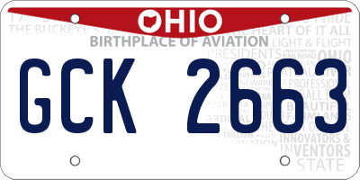 OH license plate GCK2663