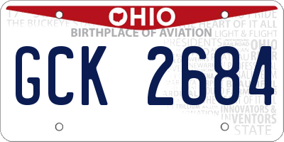 OH license plate GCK2684
