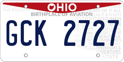 OH license plate GCK2727