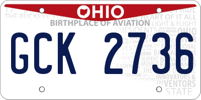 OH license plate GCK2736