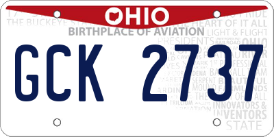 OH license plate GCK2737
