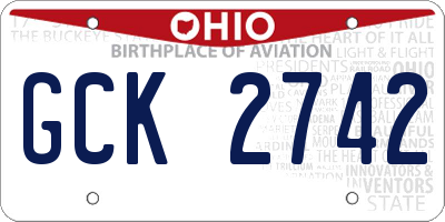 OH license plate GCK2742