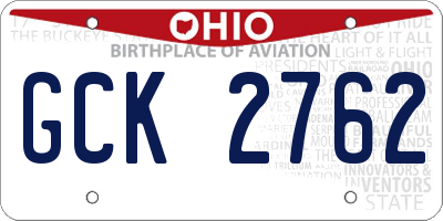 OH license plate GCK2762