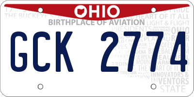 OH license plate GCK2774