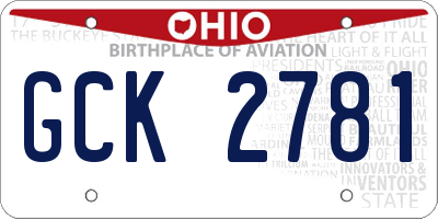 OH license plate GCK2781