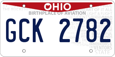 OH license plate GCK2782