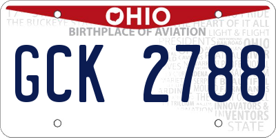 OH license plate GCK2788