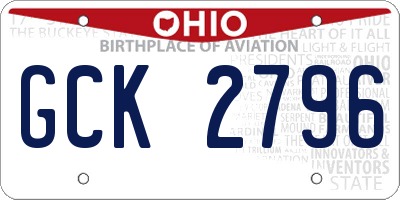 OH license plate GCK2796