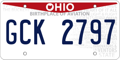 OH license plate GCK2797