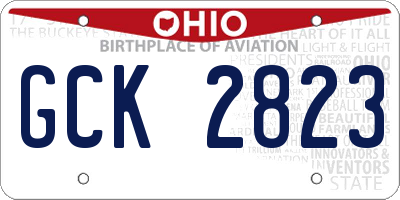 OH license plate GCK2823