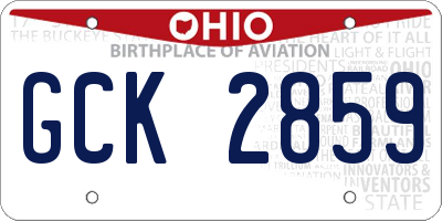 OH license plate GCK2859