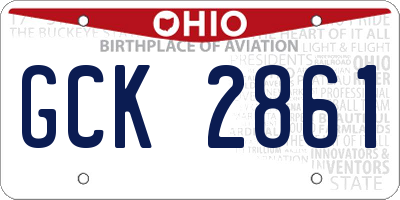OH license plate GCK2861