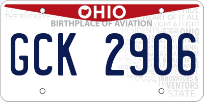 OH license plate GCK2906