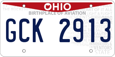OH license plate GCK2913
