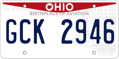 OH license plate GCK2946