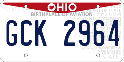 OH license plate GCK2964