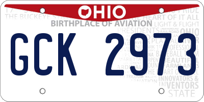 OH license plate GCK2973