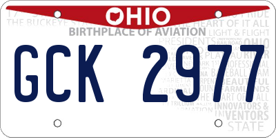 OH license plate GCK2977