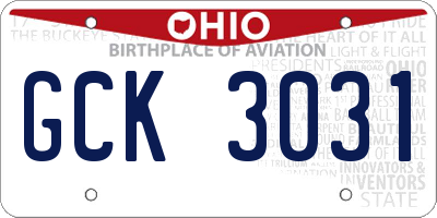 OH license plate GCK3031