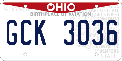 OH license plate GCK3036